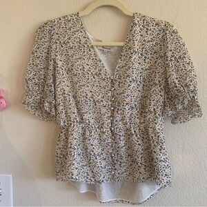 Madewell 100% Silk Peplum Top